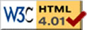 W3C image Valid HTML 4.01 Transitional